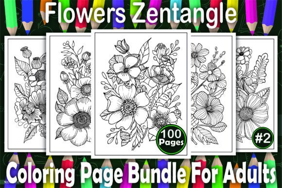 Download Flowers Zentangle Coloring Book Pages - Zentangle Collection