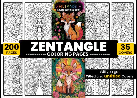 Download Zentangle Adults Coloring Pages Bundle - Zentangle Collection