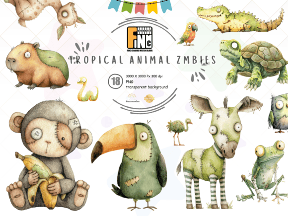 Download Zombie Jungle Animals PNG Clipart Set - Premium Resources