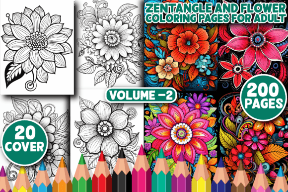Download 200 Zentangle and Flower Coloring Pages - Zentangle Collection